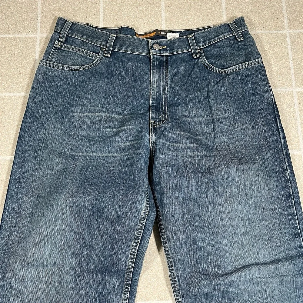 Levis Silvertab Low‎ and Loose Jeans Mens 36x34 Baggy Vintage Y2K Blue Med Wash - Picture 6 of 9